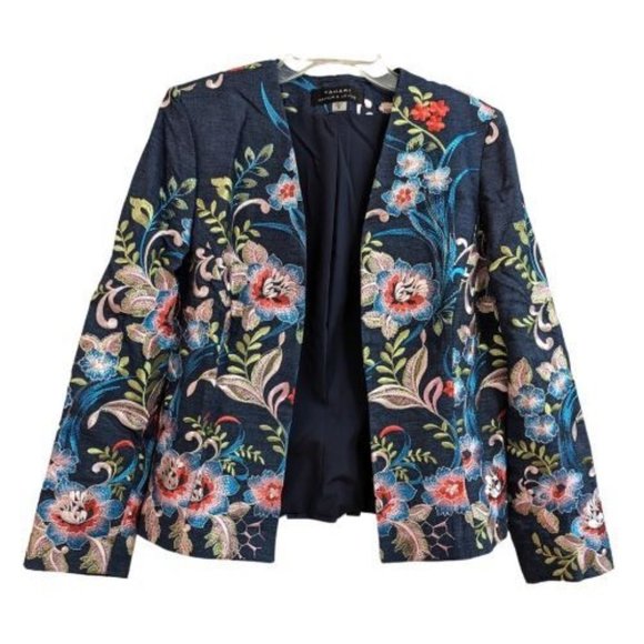 Tahari Arthur S. Levine Women's Embroidered Floral Jacket
